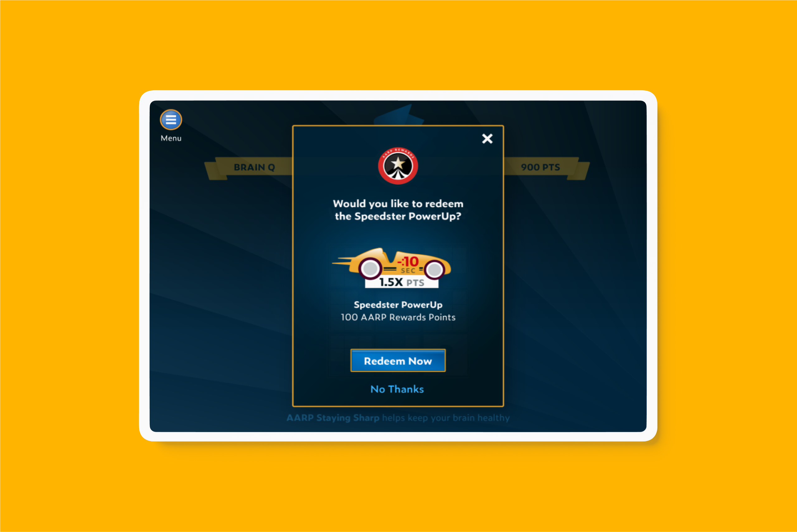 Speedster Rewards power up selection for Right Again! Trivia 
