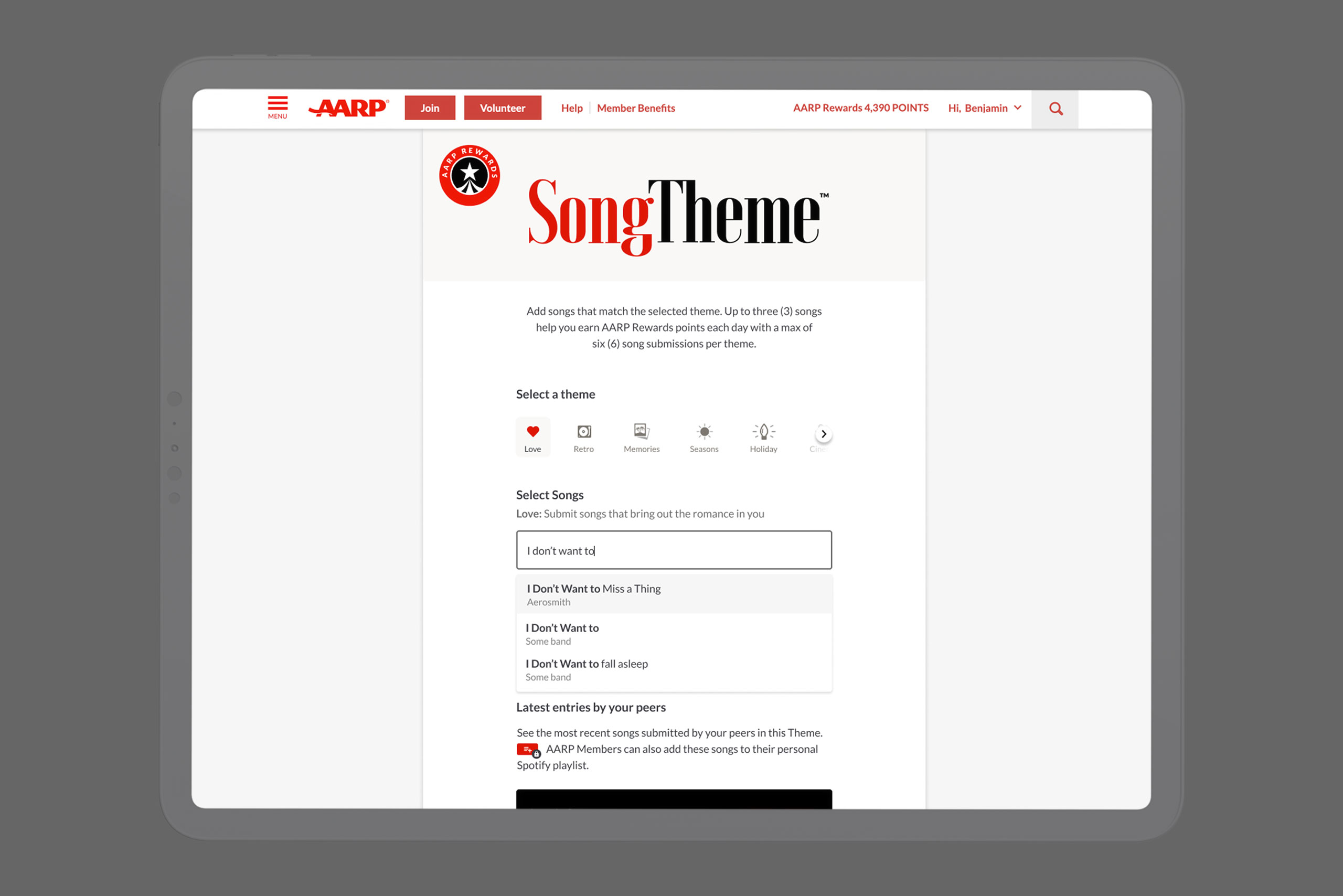 SongTheme Desktop Screen initial entry