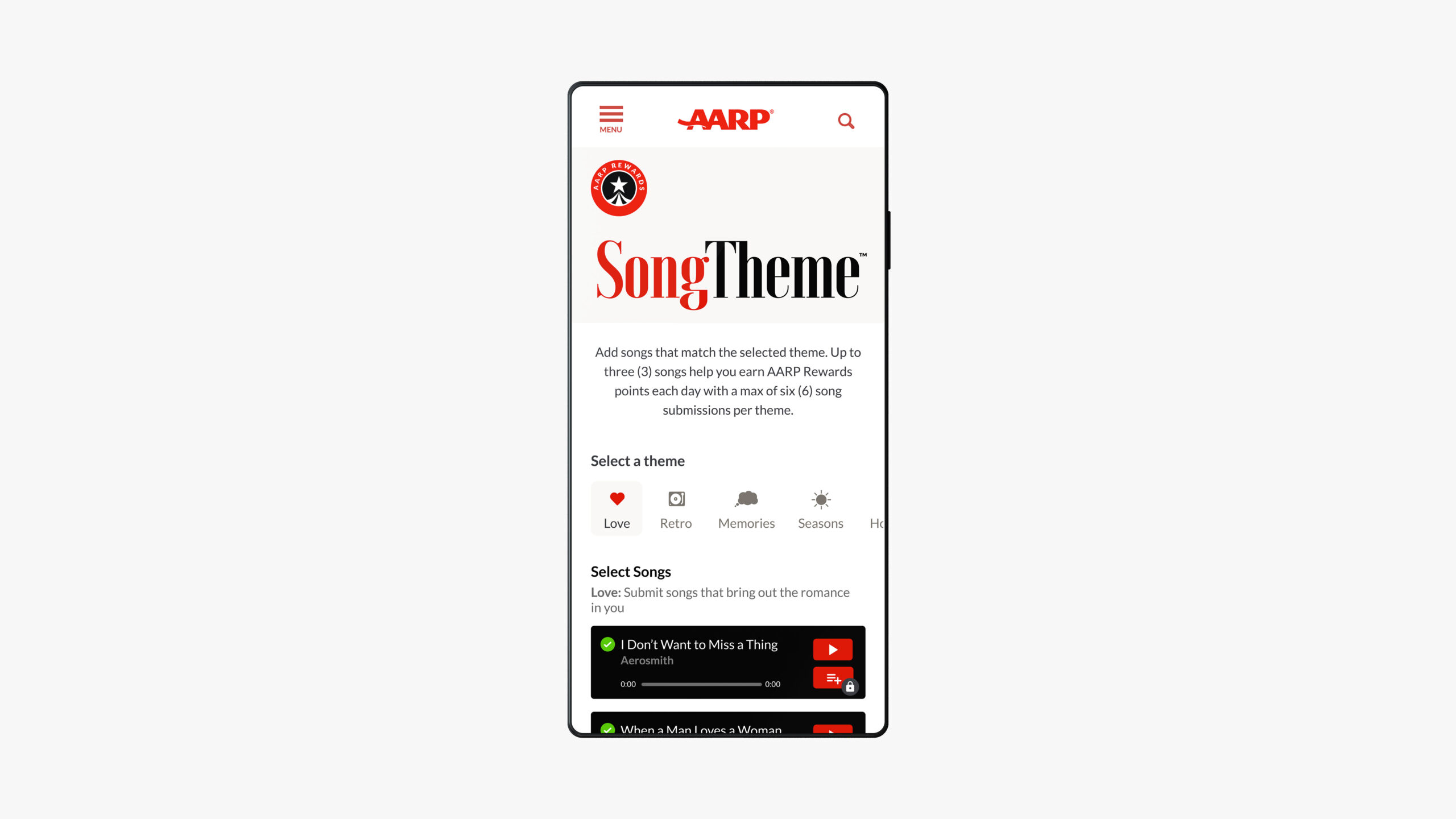 Songtheme mobile screen theme selection